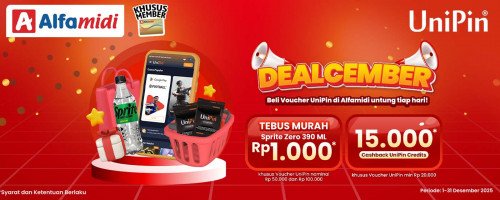 DealCember! Tebus Sprite Zero 390ML Cuma Rp 1.000 + Bonus 15.000 UniPin Credits!